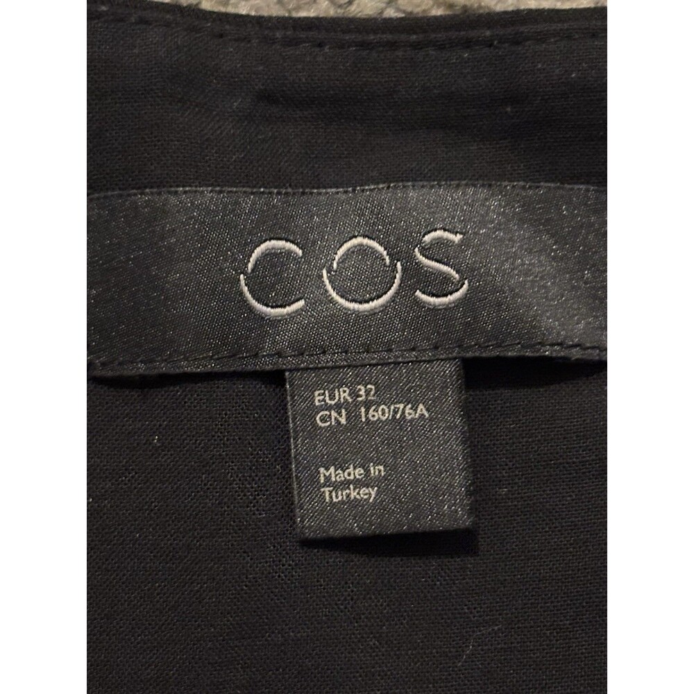 COS Womens Scoop Neck Midi Dress Size 2 Casual Dress Black Short Sleeve - Picture 4 of 7